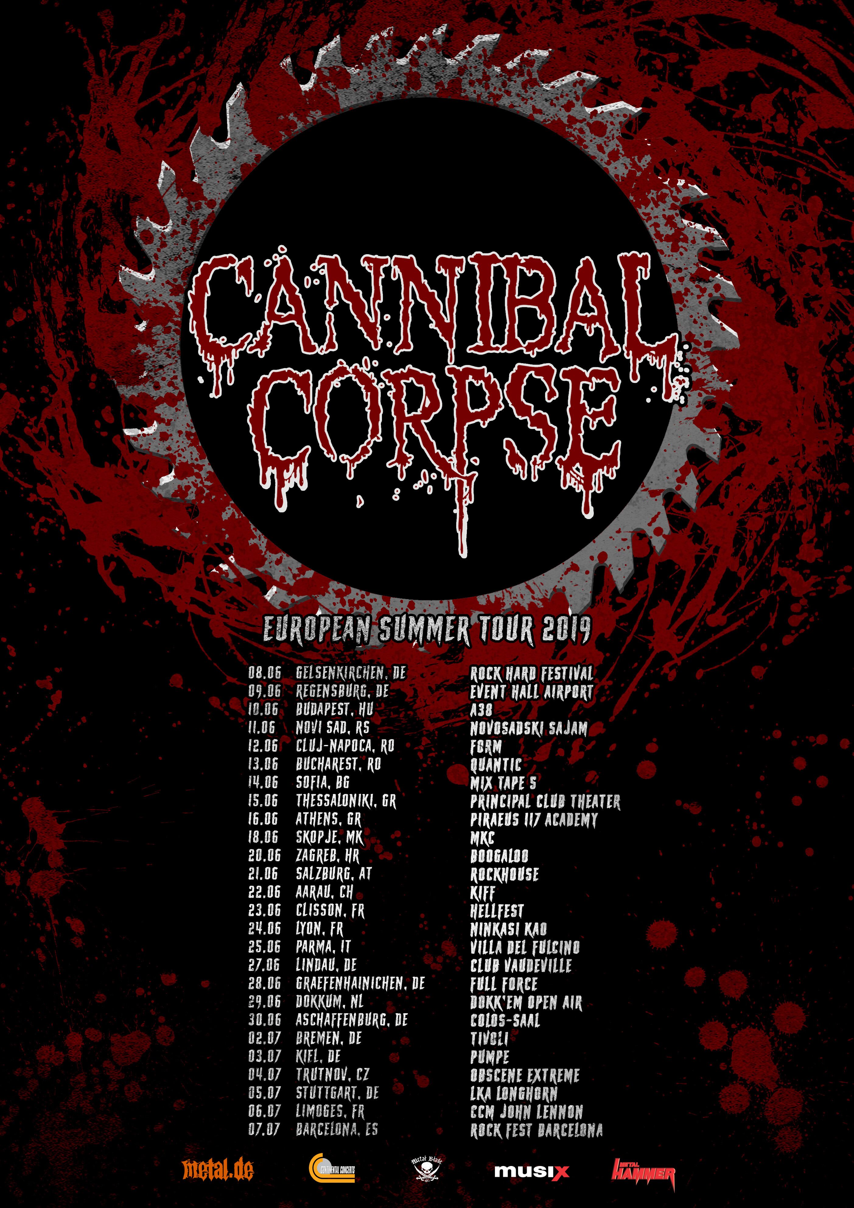 Cannibal Corpse European Summer Tour 2019