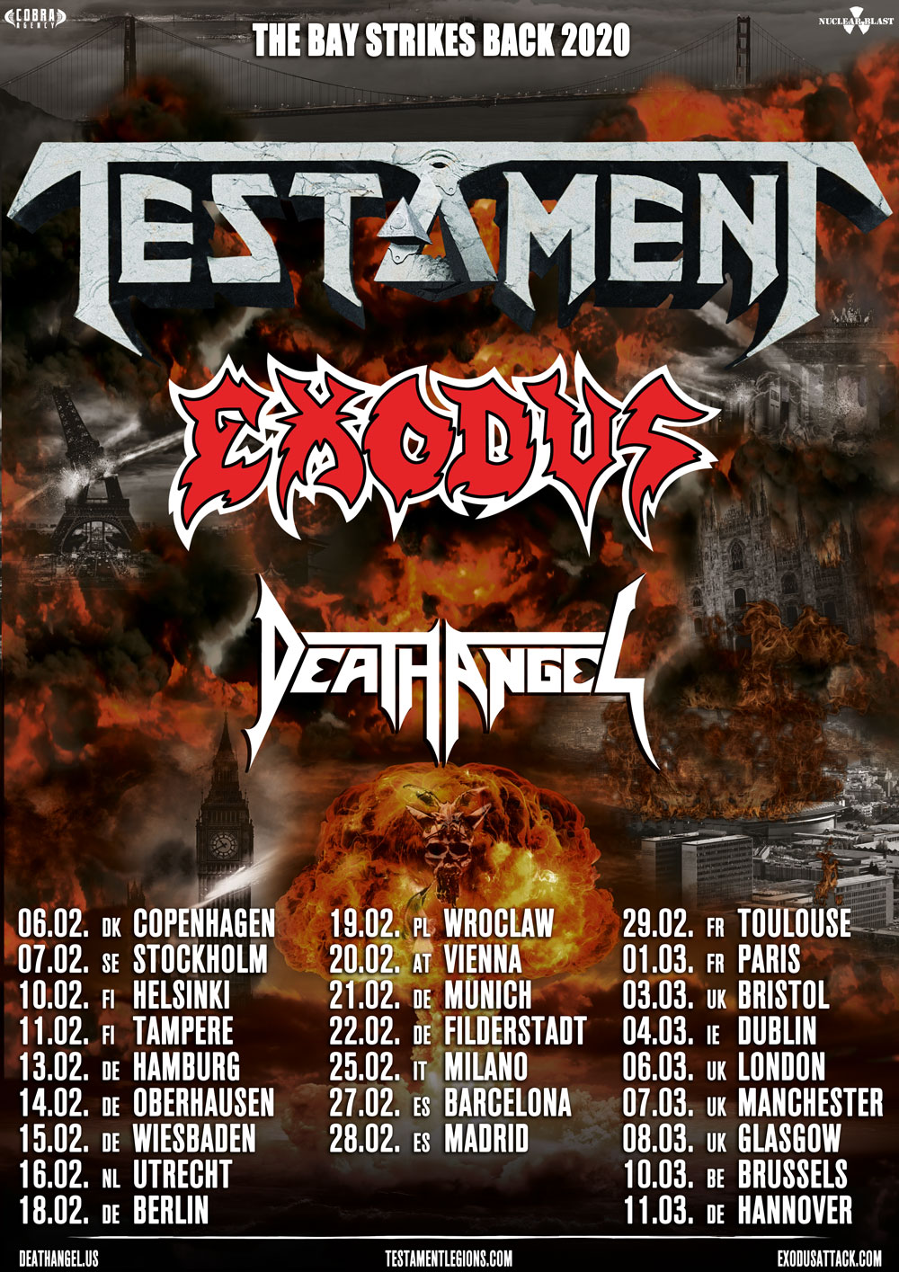 Testament, Exodus, Death Angel - The Bay Strikes Back 2020