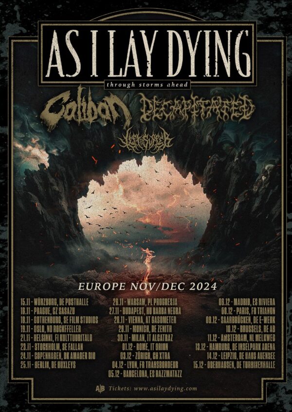 Tourplakat As I Lay Dying EU 2024