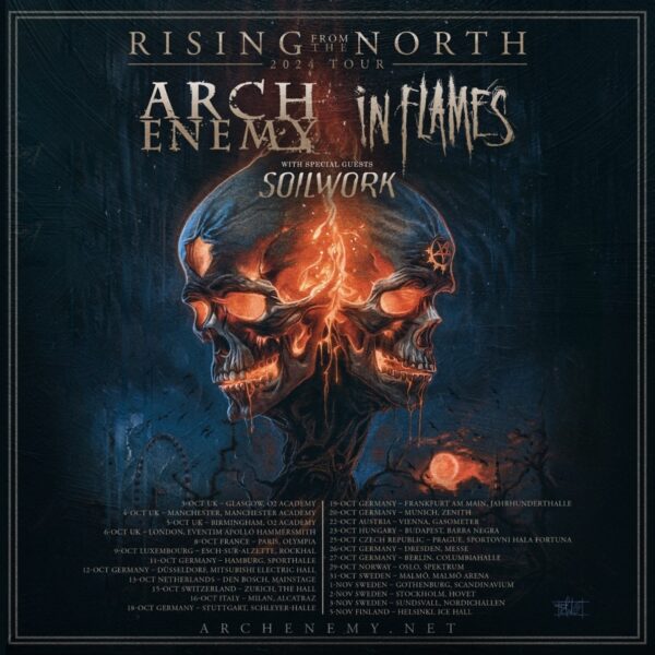 Plakat zur "Rising From The North"-Tour von Arch Enemy, In Flames und Soilwork