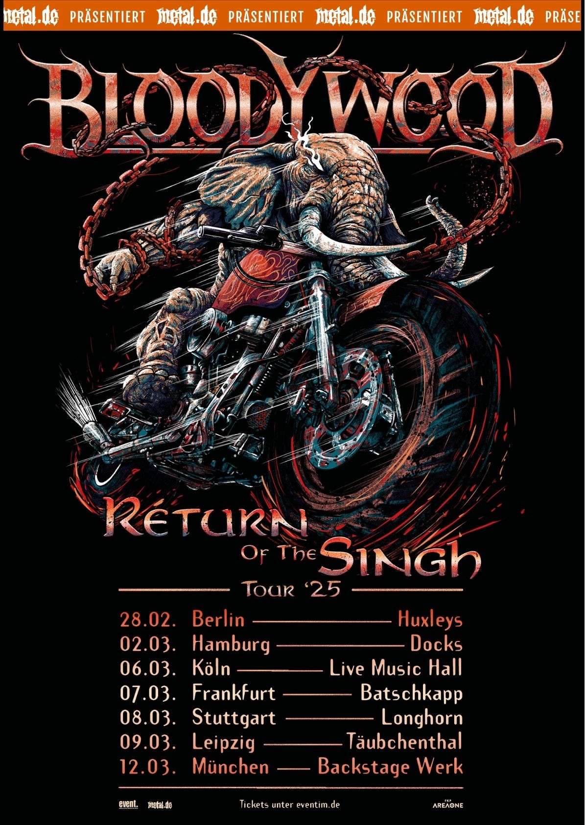 BLOODYWOOD Tour 2025 – Return of the Singh Konzerte in Deutschland